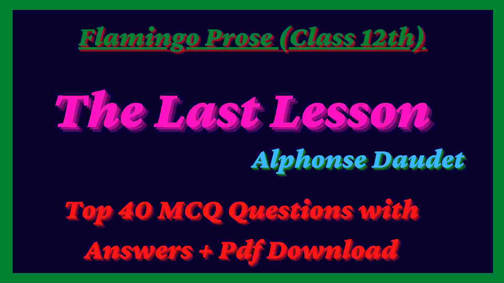 the last lesson mcq